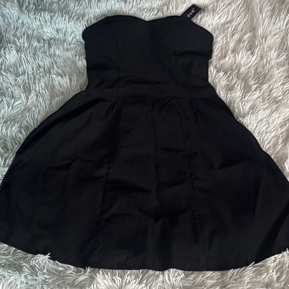 Allegra K Elegant Black Strapless Dress